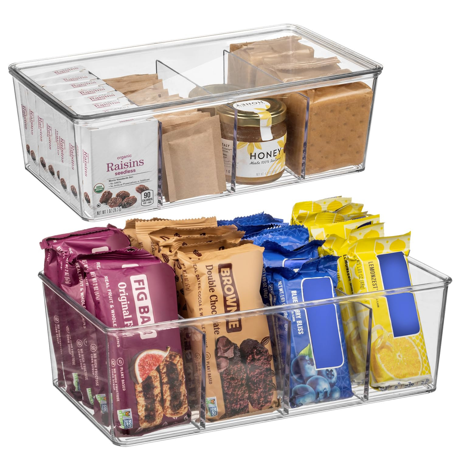 ClearSpace Pantry Organization and Storage Bins with Removable Dividers & Lids – Perfect Pantry... | Amazon (US)