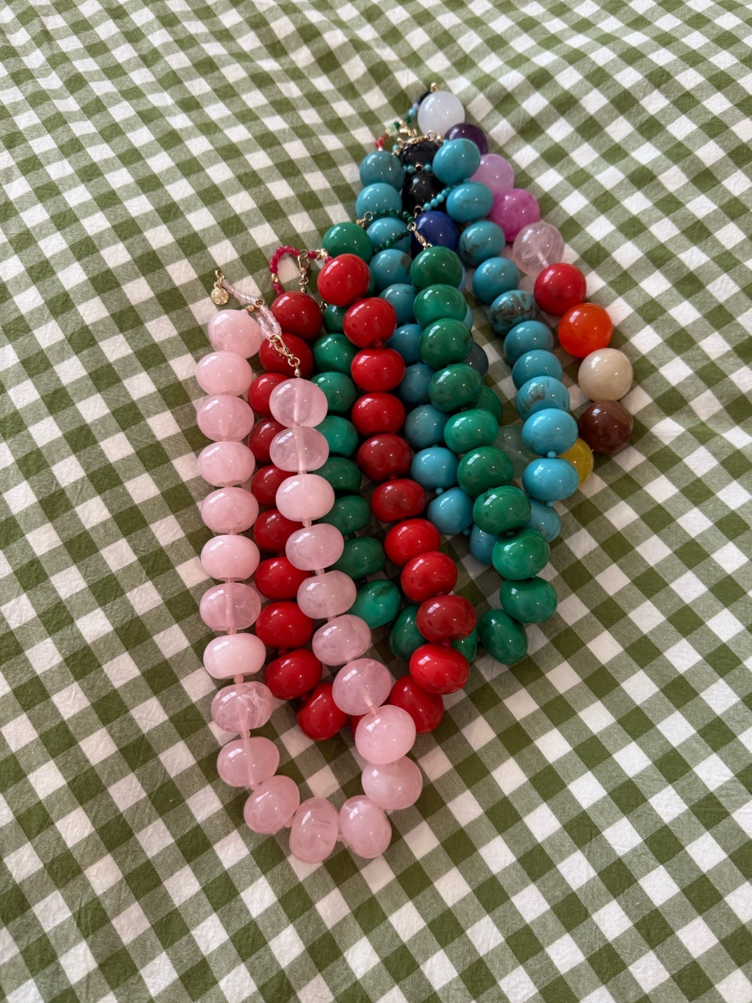 Colorful beaded necklaces