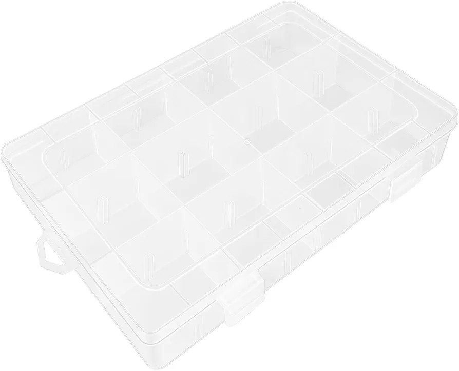 ZUFECY Small Fishing Tackle Box, 12 Clear Plastic Parts Organizer with Adjustable Dividers, Trans... | Amazon (US)