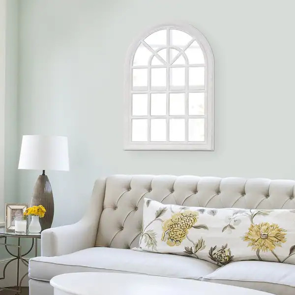 White Wash Arched Windowpane Wall Mirror - 29 x 41 | Bed Bath & Beyond