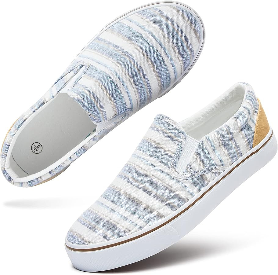 Women's Slip on Shoes Canvas Sneakers Loafers Non Slip Shoes Low Top Casual Shoes | Amazon (US)