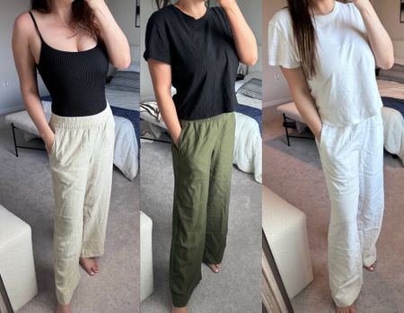 Elastic waist linen pants (I’m in M), lots of colors available!

#LTKmidsize #LTKsalealert #LTKstyletip