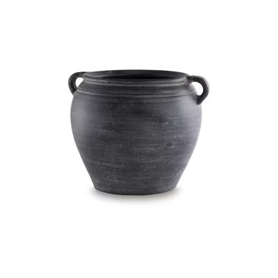 Signature Design by Ashley Meadie 9.5" Vase, Distressed Black Terra Cotta | Target