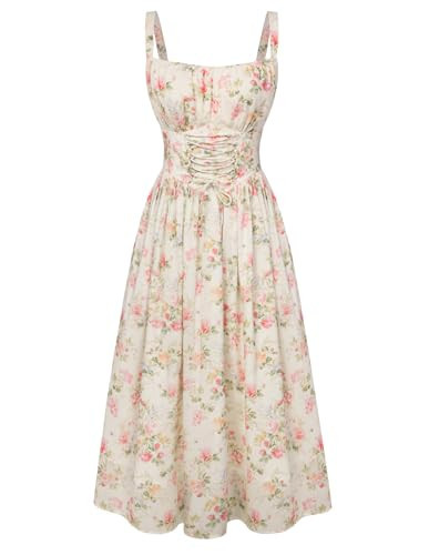 Floral Dress for Women Wedding Guest Sundress with Pockets Vintage M | Amazon (US)