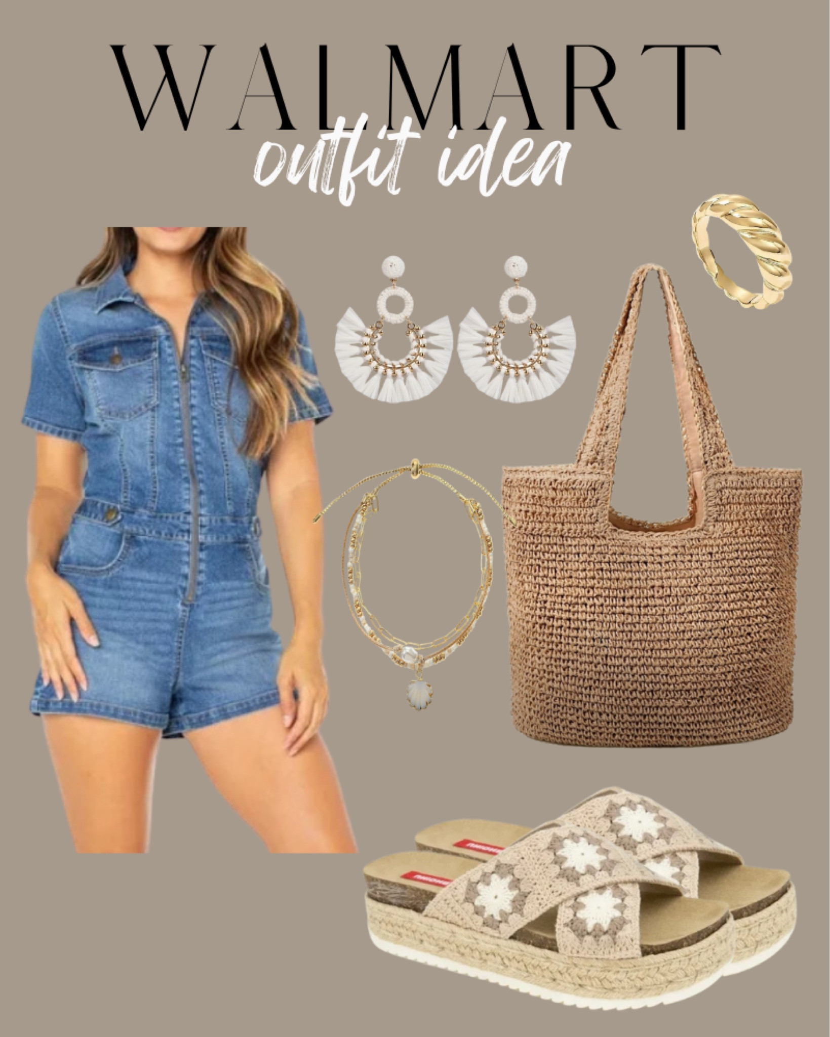 Denim romper outfit idea, Walmart outfit, Walmart new arrivals, summer outfit 

#LTKSeasonal #LTKStyleTip #LTKFindsUnder50
