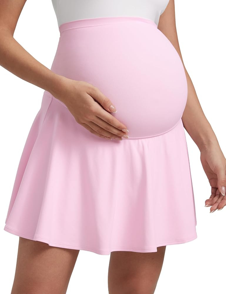 CRZ YOGA Butterluxe Maternity Flowy Tennis Skirts - High Waisted A Line Golf Athletic Casual Wome... | Amazon (US)