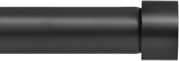 Ivilon Drapery Window Curtain Rod - End Cap Style Design 1 Inch Pole. 28 to 48 Inch Color Black | Amazon (US)