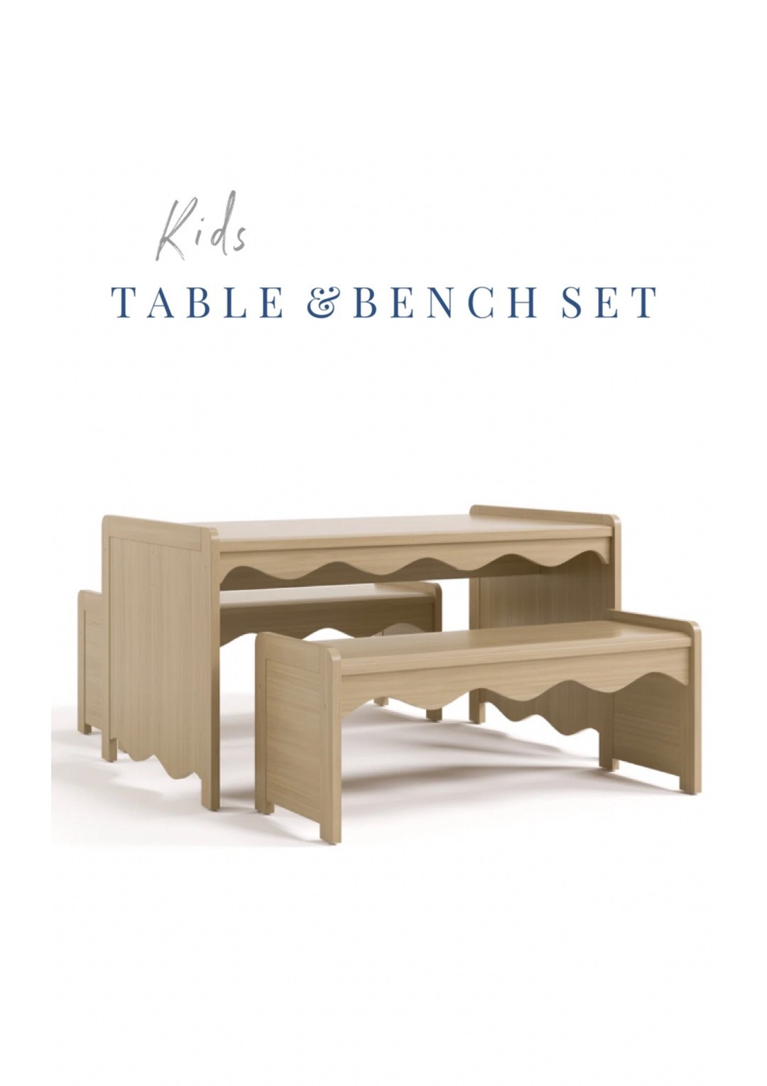 Love the scalloped details on this kids table & bench set 
#kidsfurniture #playroom #playtable #kidstable 

#LTKFamily #LTKHome #LTKKids