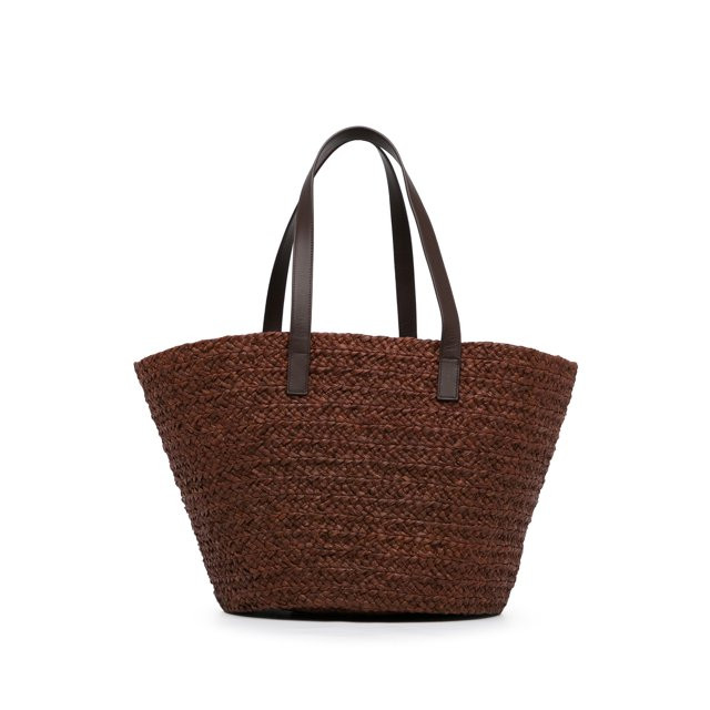 Pre-Owned Authenticated Saint Laurent Tote Raffia Natural Material Brown Tote Bag Unisex (Good) -... | Walmart (US)