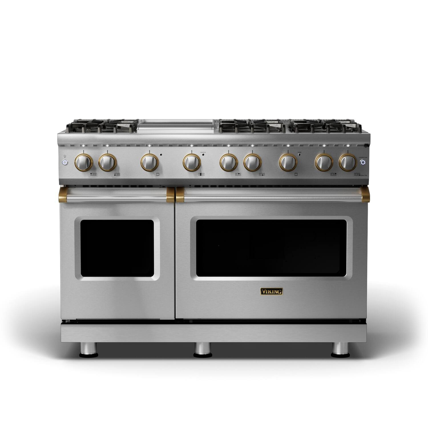 Viking - 48 in. Wide 6 Burner 6.1 Cu. Ft. Professional 5 Series Freestanding Double Oven Liquid Propane Gas Convection Range - Stainless Steel | Best Buy U.S.