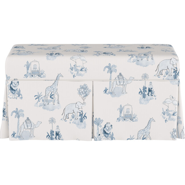 Skirted Storage Bench, Malin Toile Blue | Maisonette