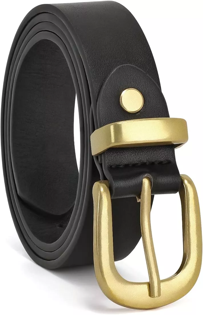 Jasgood Women Leather Belt Black Waist Belt for Jeans Pants Dresses, Women's, Size: 3XL