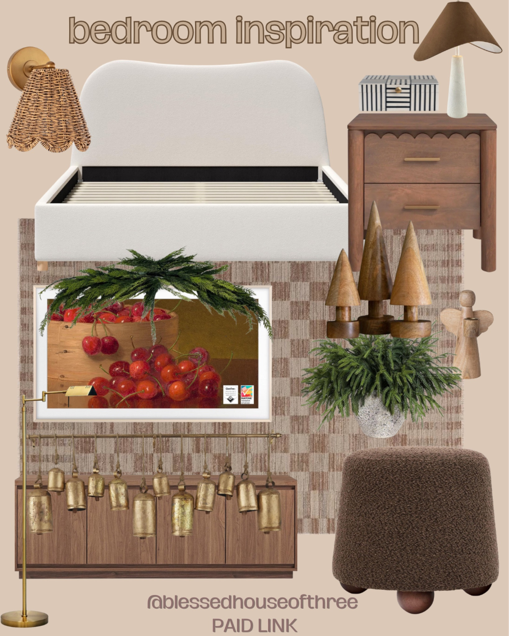 Love this bedroom inspiration 

Curved bed, scallop nightstands, table lamp, Amazon, wayfair, tv console, Christmas tree, angel candle holder, ottoman, modern bedroom inspiration, affordable bedroom, sconce light, 

#LTKHome #LTKSaleAlert #LTKHoliday