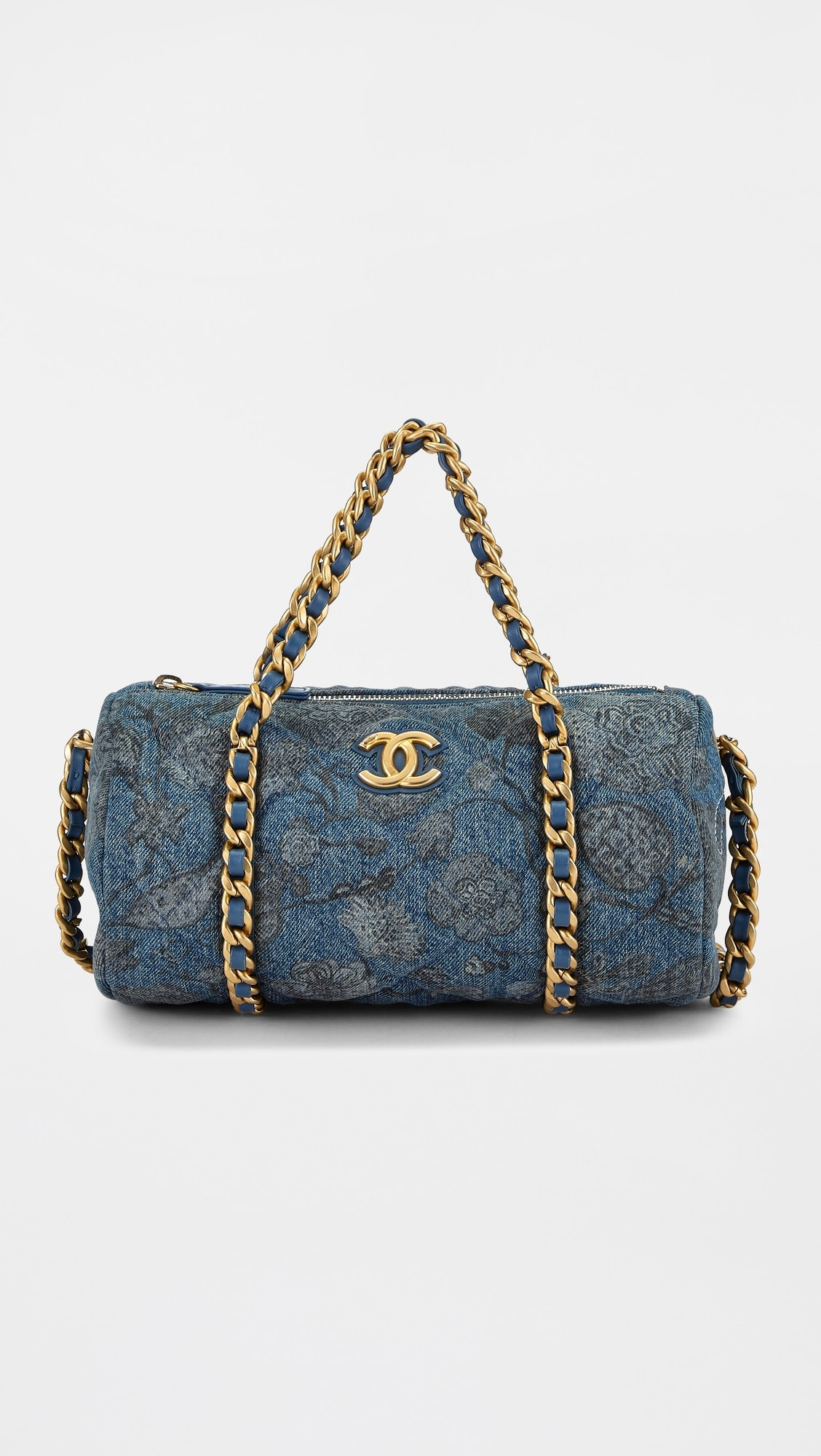 What Goes Around Comes Around Chanel Blue Denim Destination Chenonceau Bowling Bag | Shopbop | Shopbop