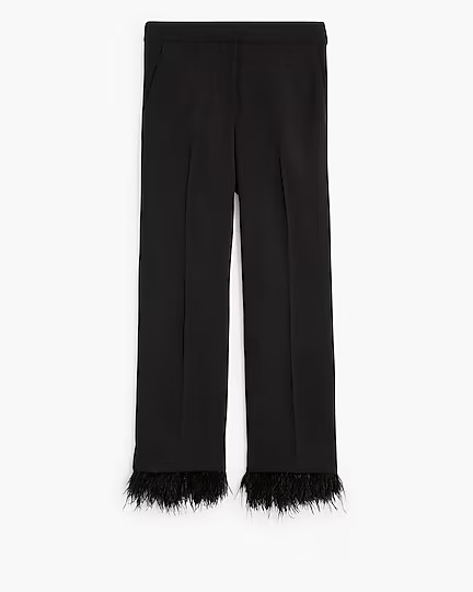 Feather-trim flare cropped pant | J.Crew Factory