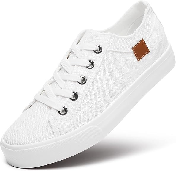 Women's Sneakers Canvas Shoes for Women Lace up Fashion Canvas Sneakers Classic Low Top Casual Sh... | Amazon (US)