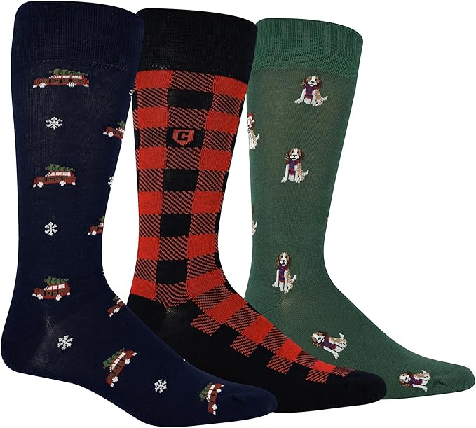 Chaps Men's Casual Fashion Cushioned Crew Socks-3 Pair Pack-Classic Designs with Stretch Blend | Amazon (US)