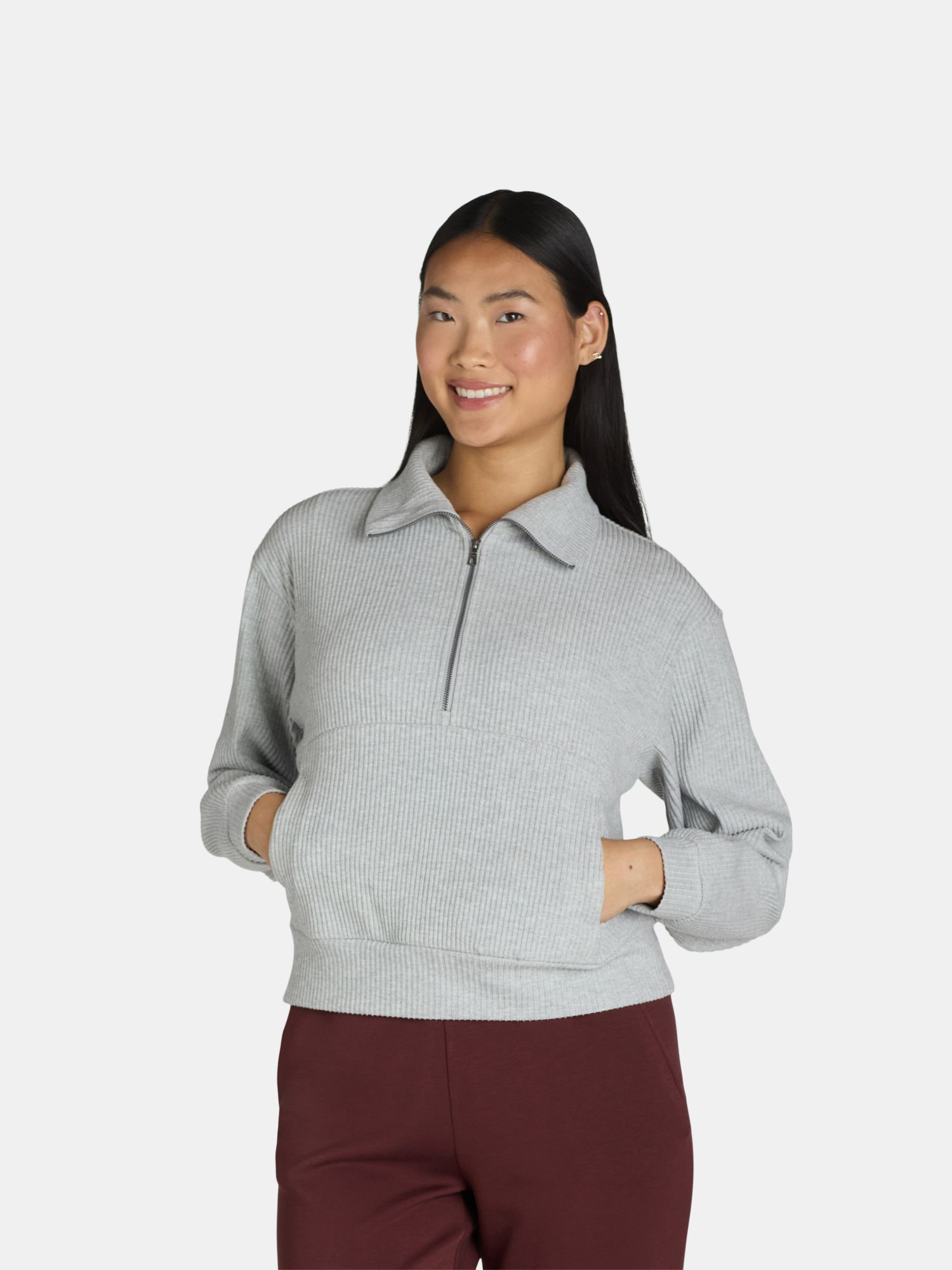 Avia Women's Brushed Rib Pullover, Sizes XS-XXXL - Walmart.com | Walmart (US)