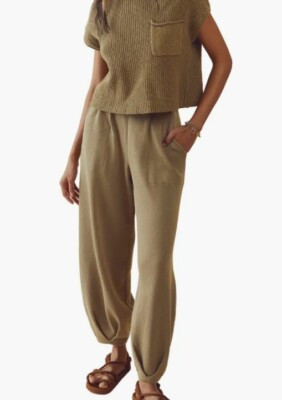 Free people beach free-est Freya pull-on knit pants boho sz XS  | eBay | eBay US