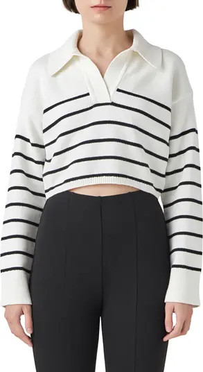 Grey Lab Stripe Cotton Blend Crop Sweater | Nordstrom | Nordstrom