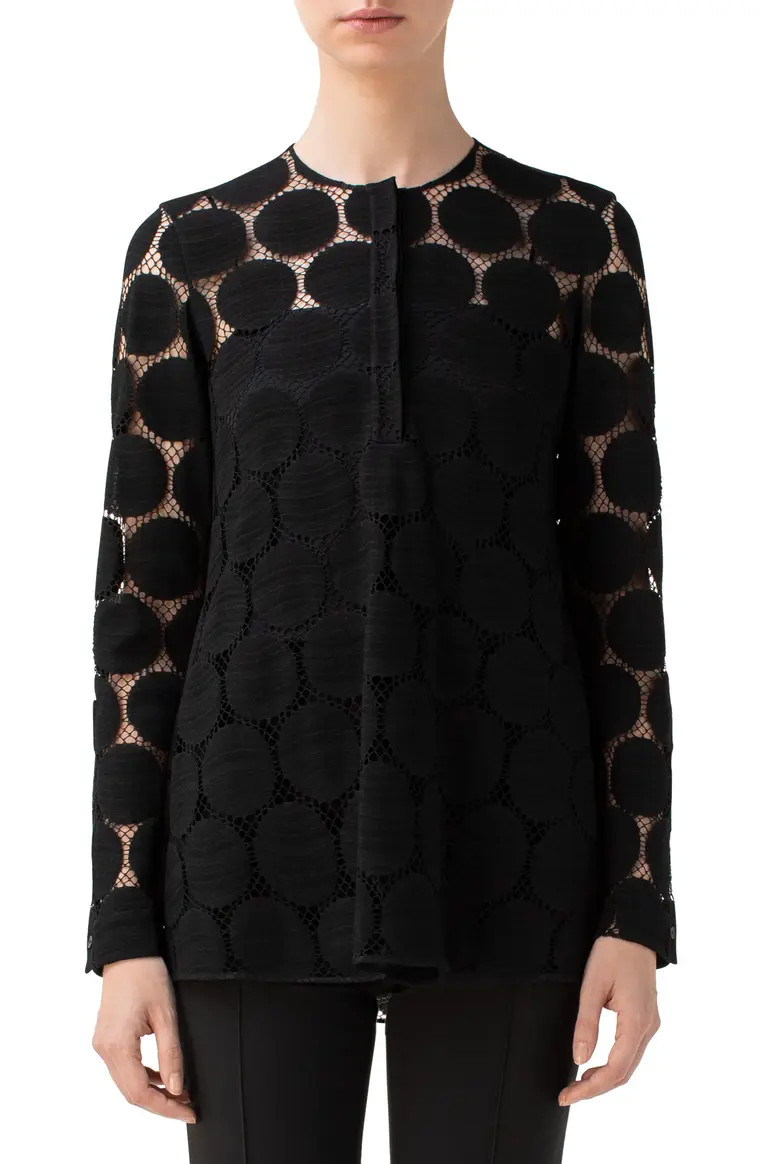 Dot Lace High/Low Shirt | Nordstrom