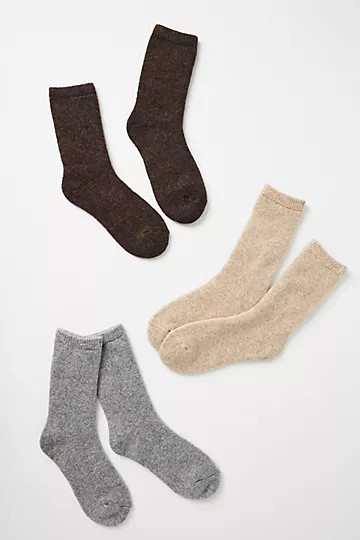 Lemon Set of Three Wool Hiker Socks | Anthropologie (US)