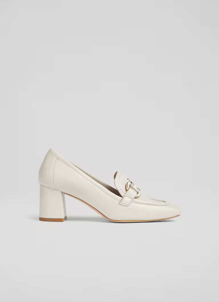 Luca Cream Nappa Leather Block Heel Snaffle Courts | L.K. Bennett (UK)