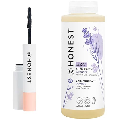 Honest Beauty Extreme Length Volumizing Clean Mascara + Honest Lavender Foaming Bubble Bath Bundle | Naturally Derived + Cruelty Free | 0.27 fl oz, 12 fl oz | Amazon (US)