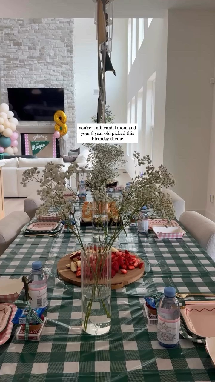 the final details of my fave party to date ⛺️ 

✨tap follow for more party inspo, organization for mamas and to see our most recent project in progress, our master closet! 
✨comment a 💛 for direct link to shop the video 

my 3 girls LOVE parent trap so when my oldest picked this party theme for a movie night I was like YES 👏🏼 hands down one of  favorite movies ever.