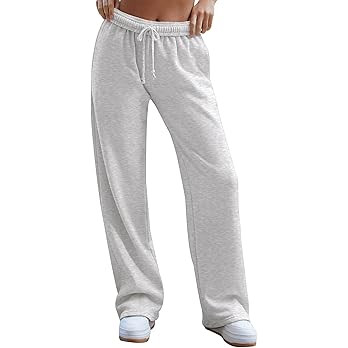 HeSaYep Women's Wide Leg Sweatpants 2024 Trendy Interior Drawstring Baggy Sweatpants High Waisted... | Amazon (US)