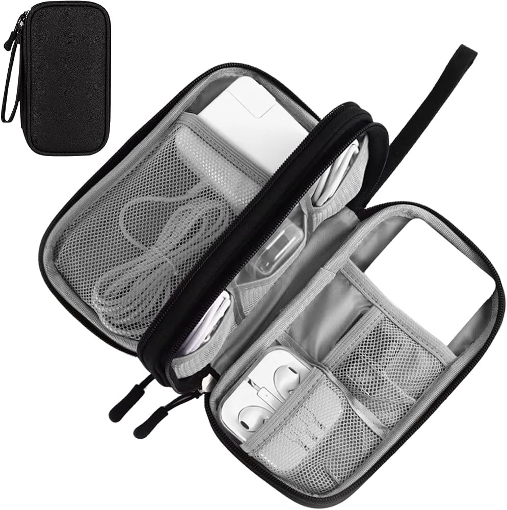 Cable Organiser Bag,Double-Layer Electronics Accessories Organiser Bag,Waterproof Cable Bag Tech ... | Amazon (UK)