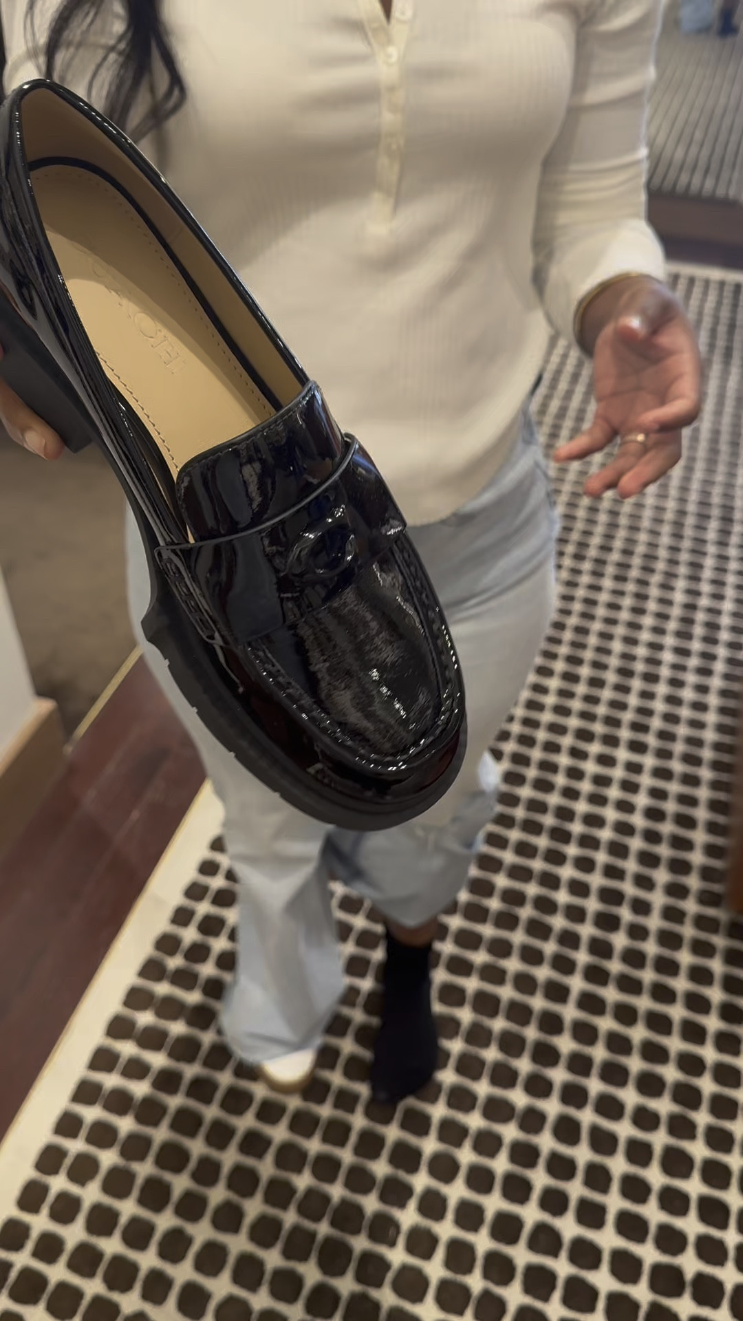 Coach shopping! Grabbed the cutest loafers and a bag!! #coach #lanacoachbag #loafers 