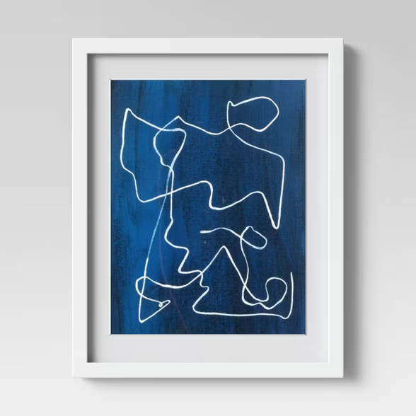 16"x20" Scribble Abstract Framed Wall Print Blue - Project 62™ | Target