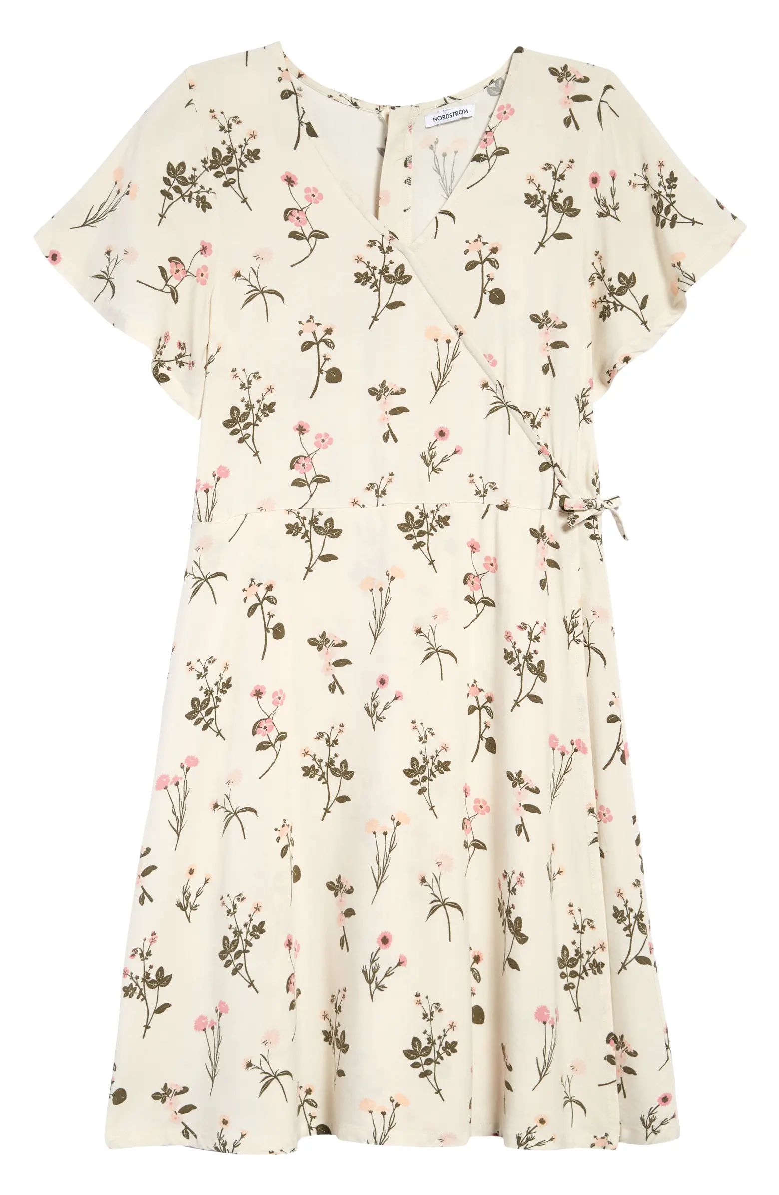 Kids' Floral Faux Wrap Dress | Nordstrom