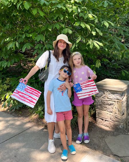 Our first walk to the farmers market this season… they only care about the craft 🤷🏻‍♀️🇺🇸 Love a good white dress for summer, especially if it’s light & airy 💨 I can’t wait for 2 months of uninterrupted time with these guys so soon! Last week of school ❤️

#LTKfamily #LTKstyletip #LTKSeasonal