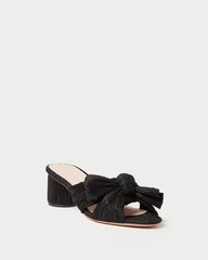 Emilia Black Pleated Bow Heel | Loeffler Randall