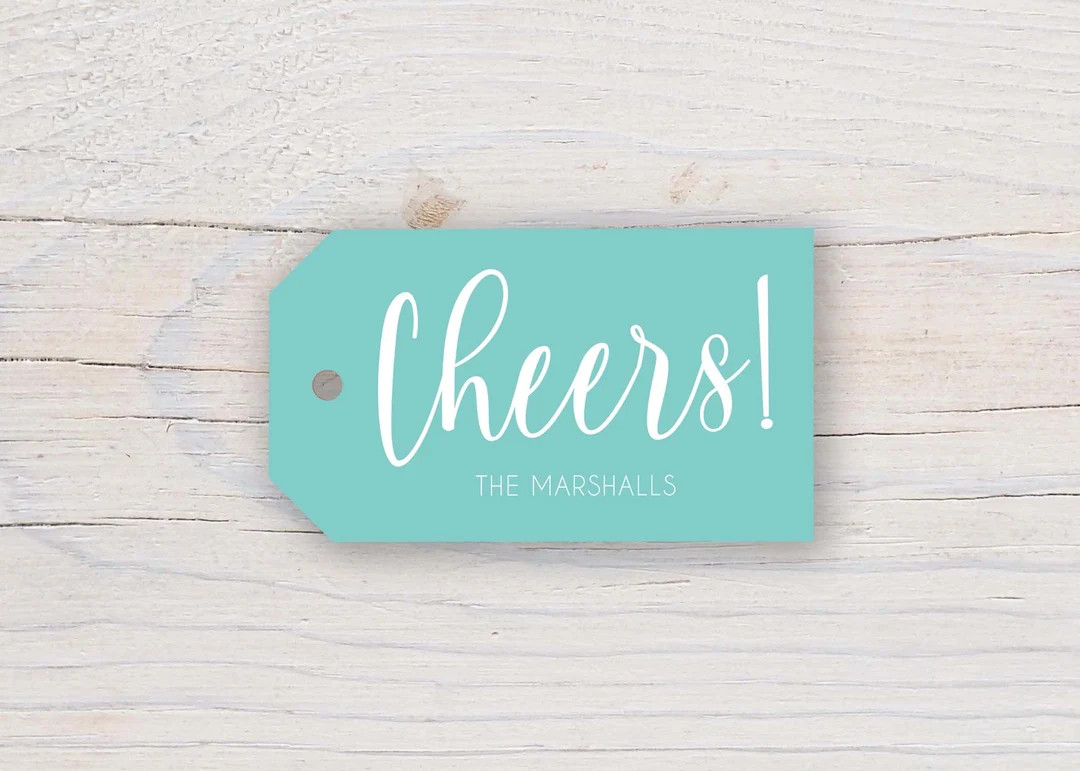2 X 3.5 Inch Personalized Cheers Gift Tags Custom Gift Tags Colorful Family Gift Tag - Etsy | Etsy (US)