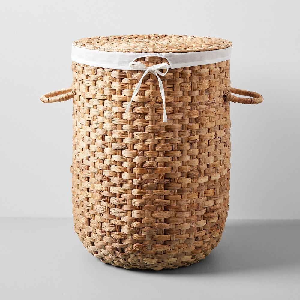Round Weave Rattan Hampers - Natural | West Elm (US)