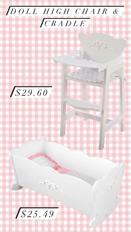 Christmas gifts for little girls! Adorable bow detail on this doll high chair & cradle! #Giftguides #Dolls 

#LTKkids #LTKfamily #LTKGiftGuide