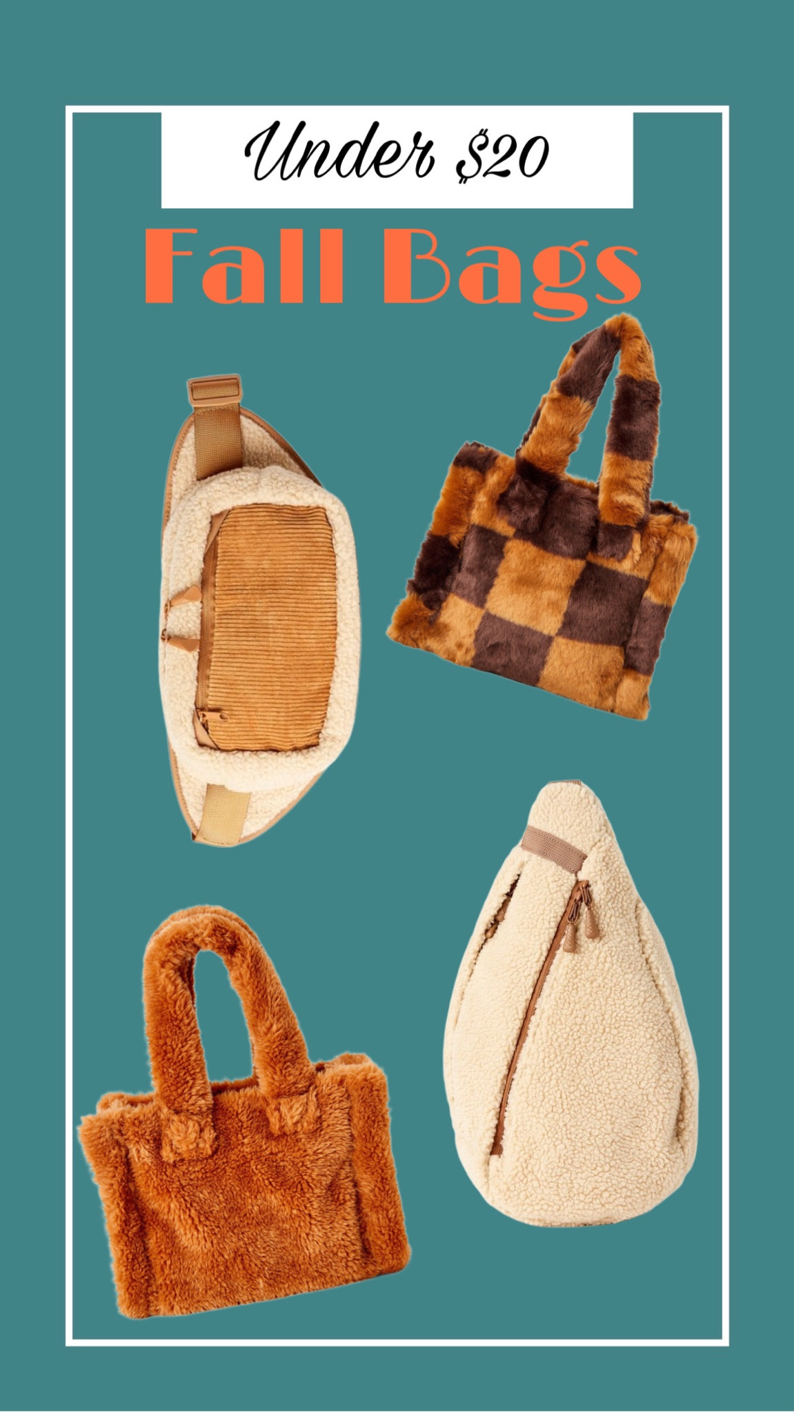 Fall Bags under $20 #fauxfur #fallbags #fallpurse 

#LTKstyletip #LTKitbag #LTKSeasonal