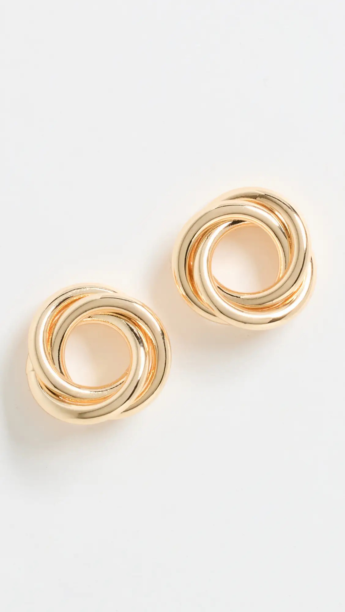 By Adina Eden Solid Triple Stranded Knot Stud Earrings | Shopbop | Shopbop