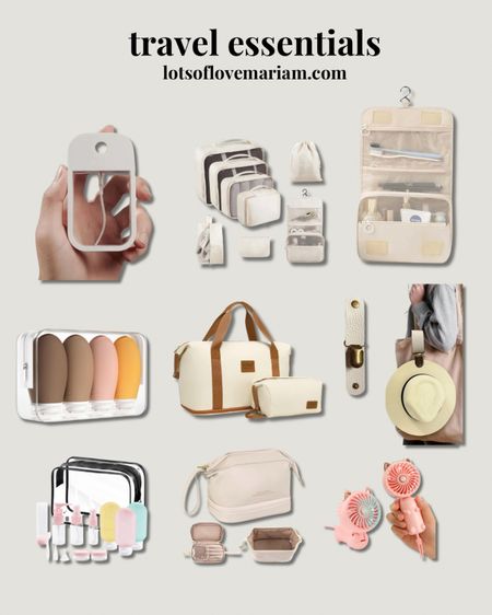 Travel essentials 

Travel toiletry bag. Travel toiletry, cabin bag. Neutral cabin bag. Travel fan , hat clip for traveling, portable spray 

#LTKSeasonal #LTKtravel #LTKeurope