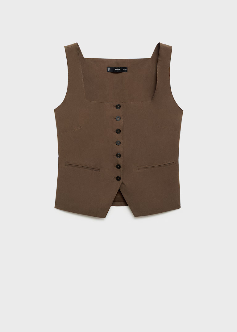 Cotton suit waistcoat - Women | MANGO United Kingdom | MANGO (UK)