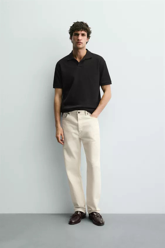 VERTICAL TEXTURED POLO SHIRT | Zara UK