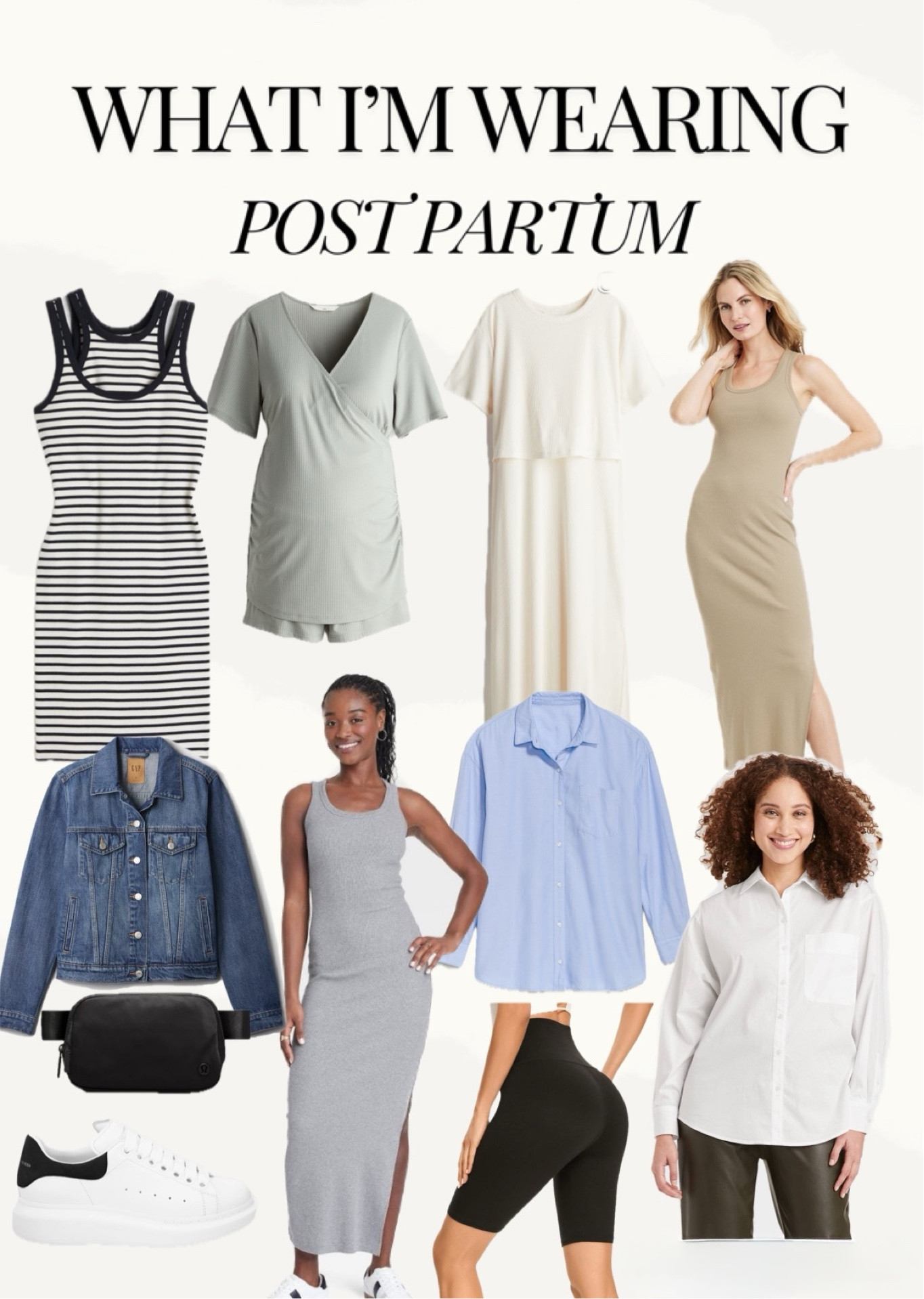 My Post-Partum Uniform from when I had the twins! I am still wearing many of these pieces a whole year later ✨