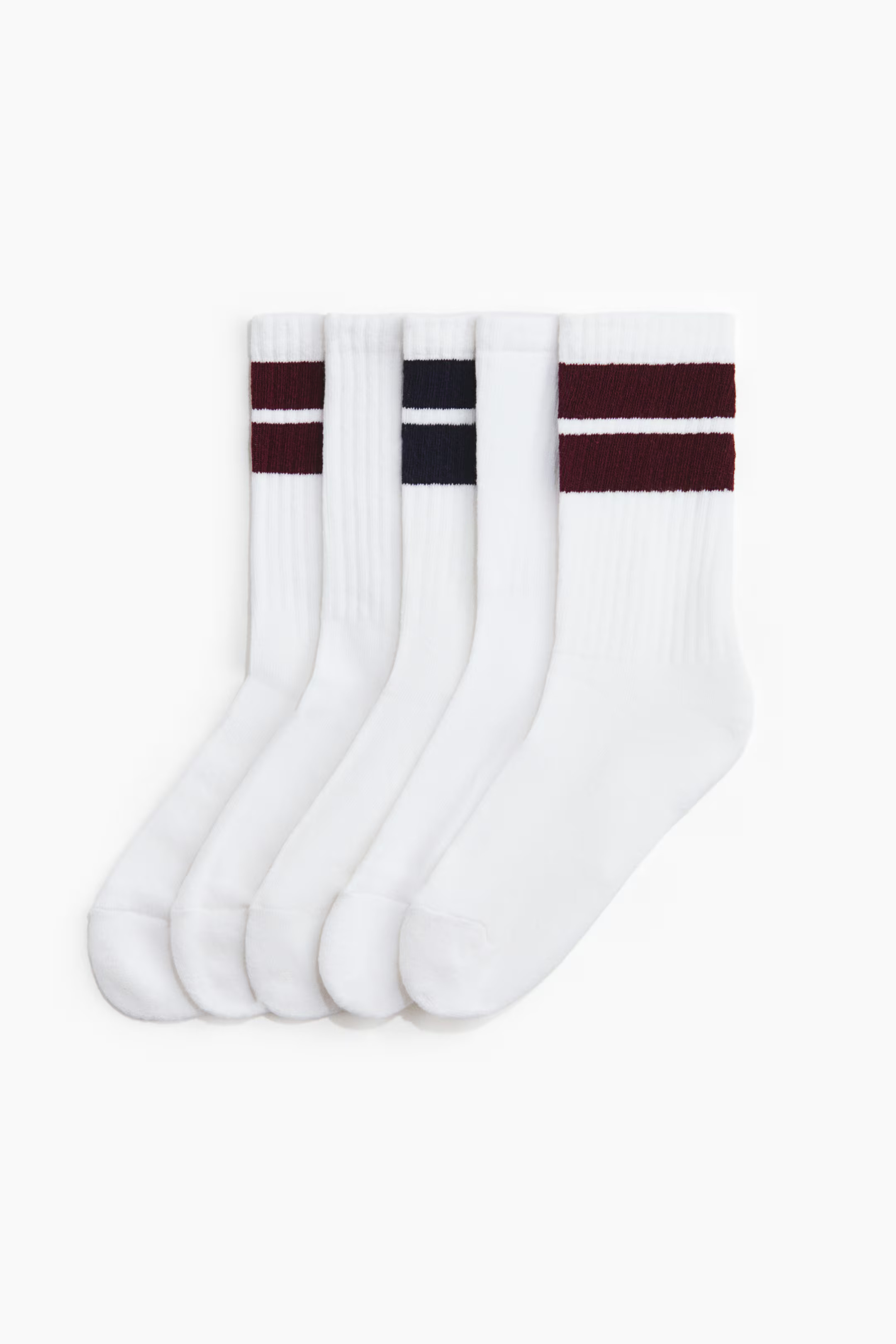5-pack Ribbed Socks - White/striped - Ladies | H&M US | H&M (US + CA)