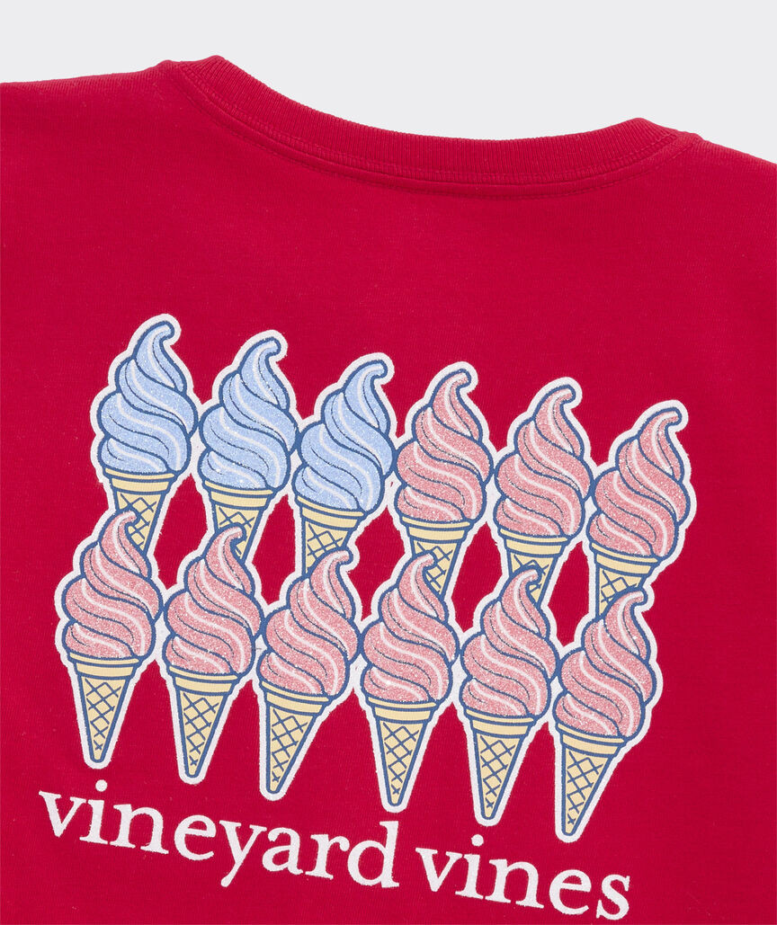 Girls' USA Ice Cream Cones Short-Sleeve Pocket Tee | vineyard vines