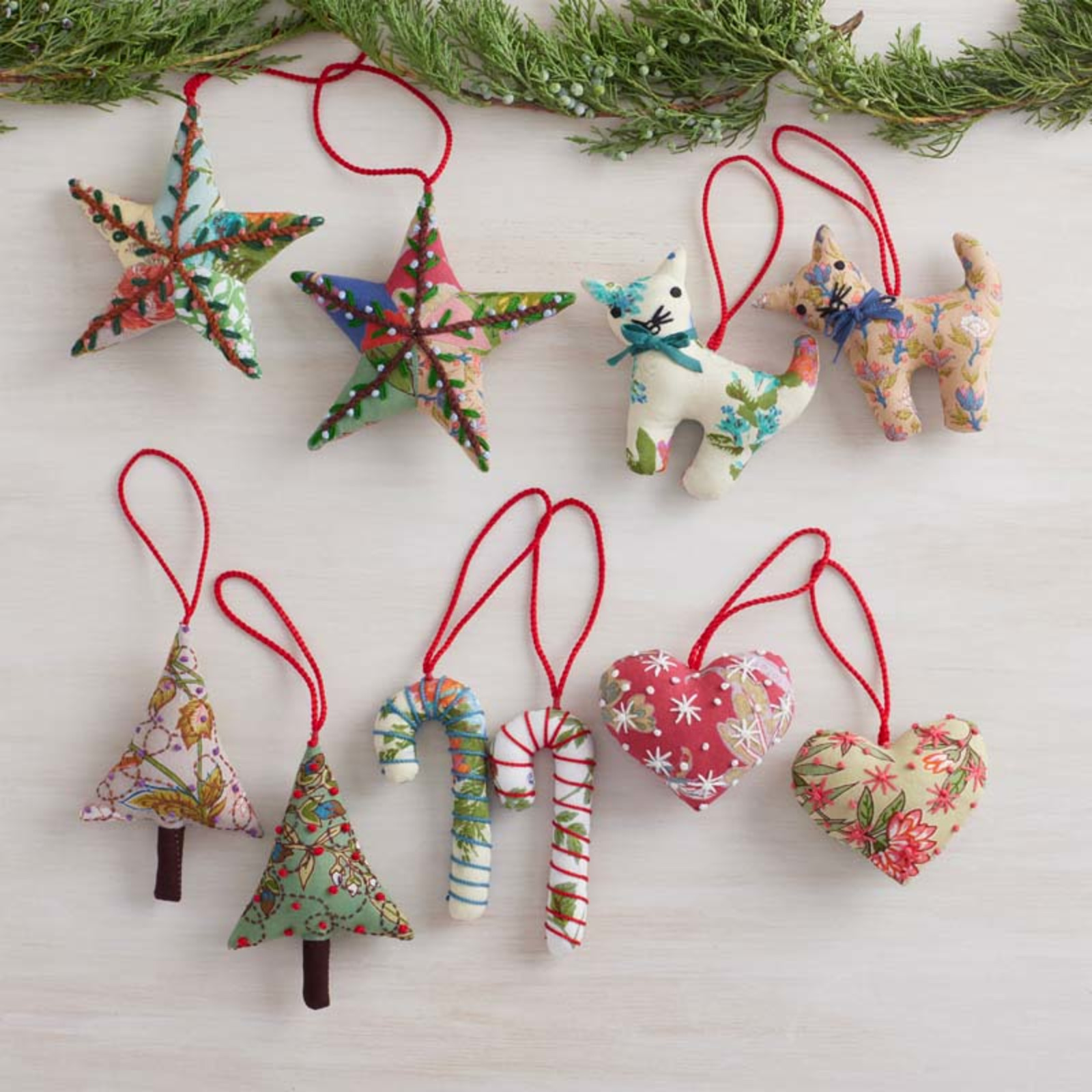 Quilted Ornaments, Set of 2 - Trees | The Company Store