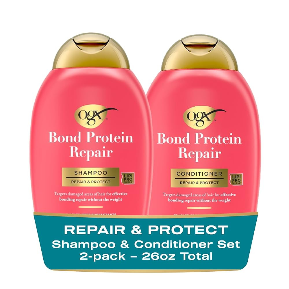OGX Repair + Protect Bond Protein Repair Shampoo and Conditioner Set, targets damaged areas for b... | Amazon (US)