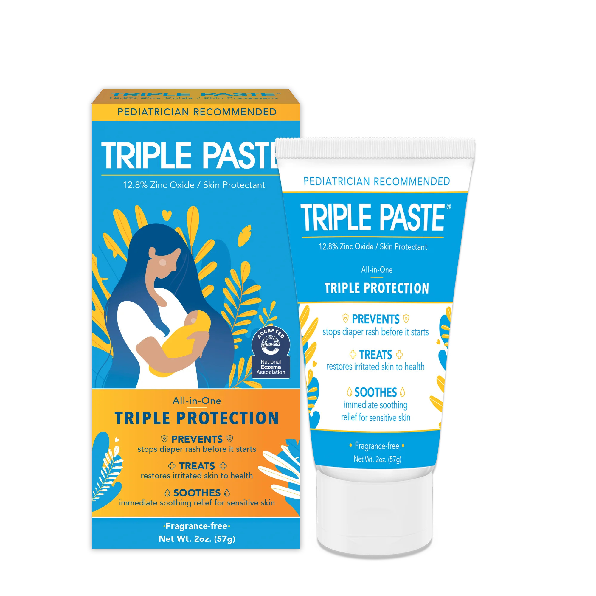 Triple Paste Diaper Rash Cream, Hypoallergenic Medicated Ointment for Babies, 2 oz | Walmart (US)